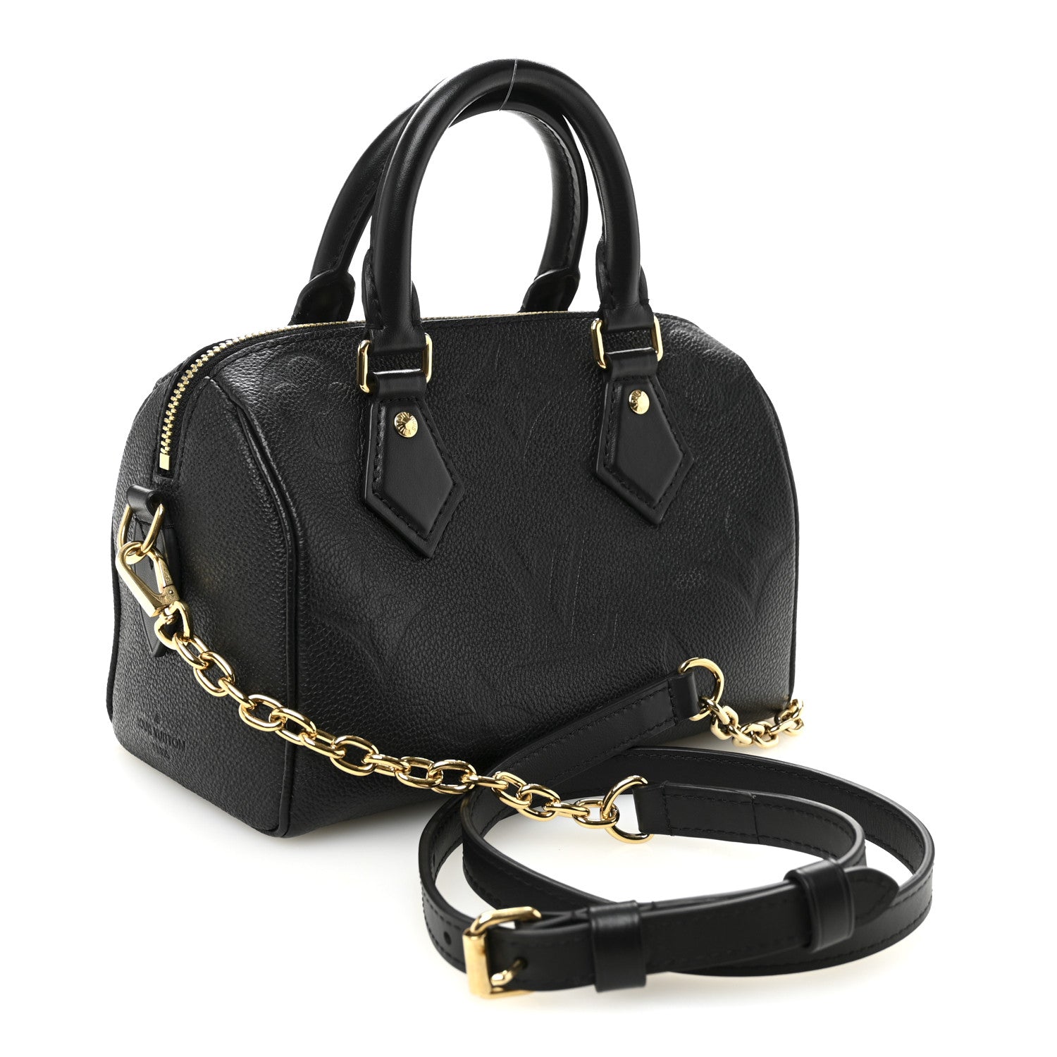 Louis Vuitton Empreinte Monogram Giant Speedy Bandouliere 20 Black 3 of 10