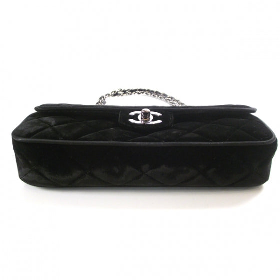 Chanel Velvet Quilted East West Flap Black 4 of 11