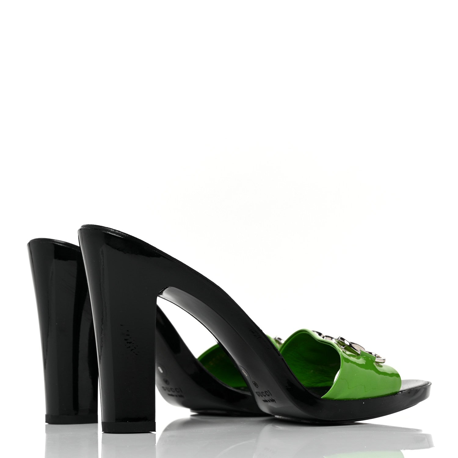 Gucci Patent Lambskin Horsebit High Heel Sandals 8 Spring 4 of 11