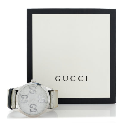 Gucci Stainless Steel Calfskin 38mm G-Timeless GG Hologram Quartz Watch 5 of 5