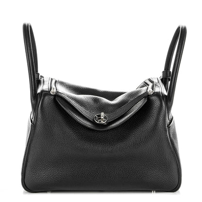 Hermes Taurillon Clemence Lindy 30 Black 1 of 7