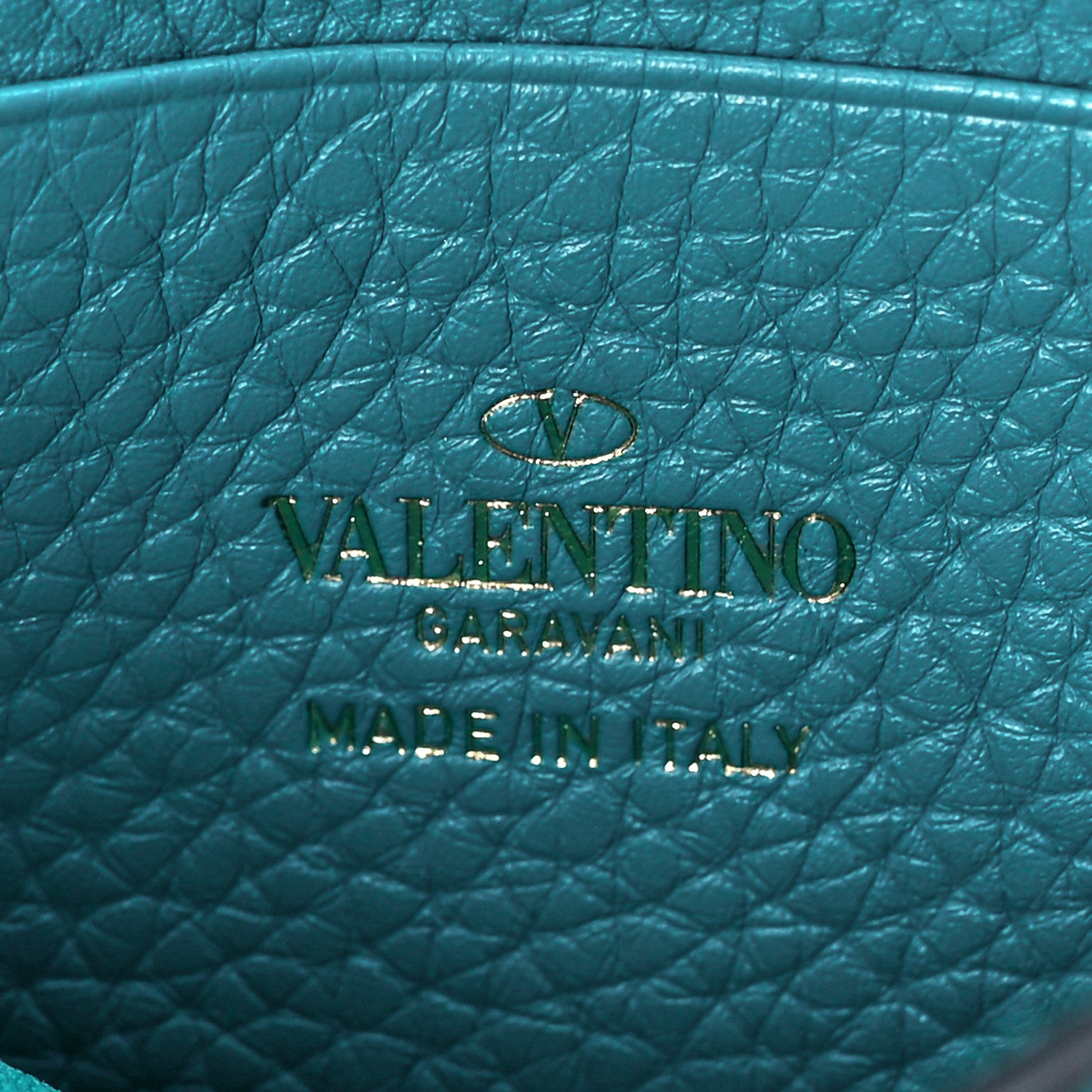 Valentino Garavani Grainy Calfskin Rockstud Crossbody Pouch Ultra Marine Green 6 of 11