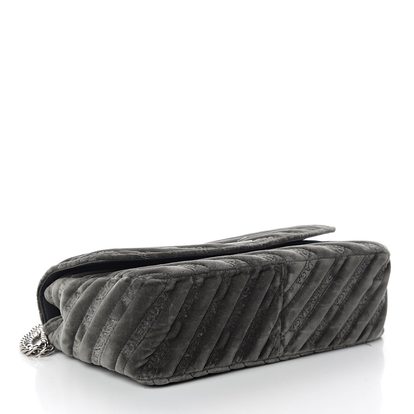 Velvet Logo Matelasse M BB Chain Shoulder Bag Gris