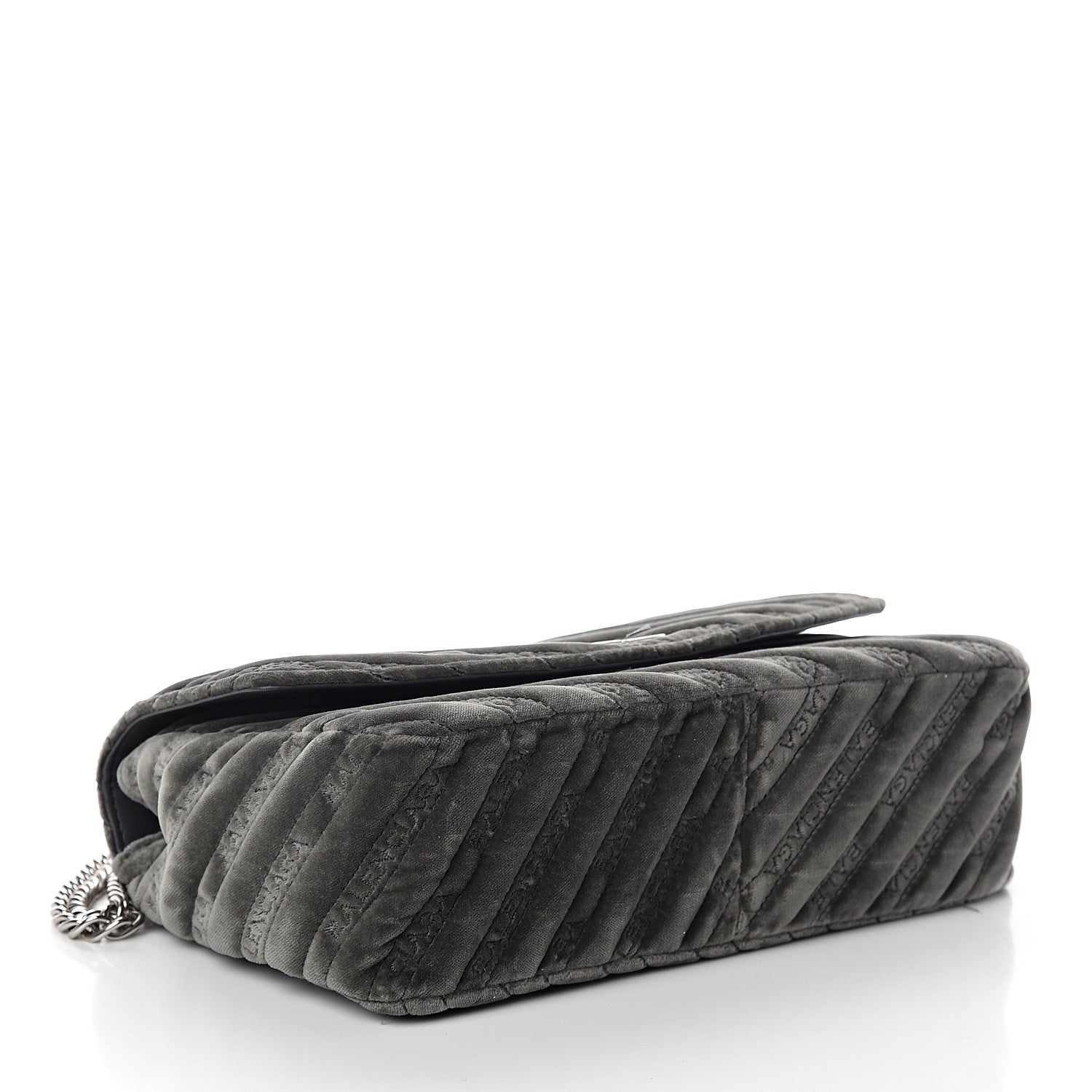 Balenciaga Velvet Logo Matelasse M BB Chain Shoulder Bag Gris 3 of 8