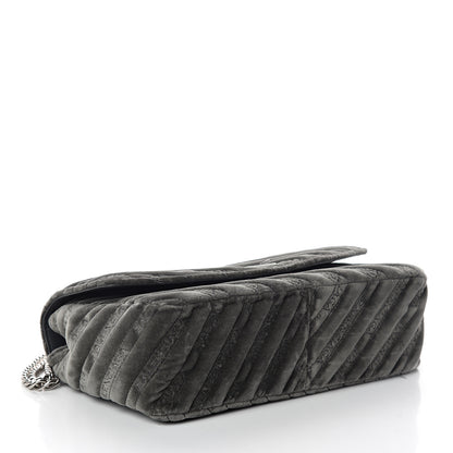 Balenciaga Velvet Logo Matelasse M BB Chain Shoulder Bag Gris 3 of 8