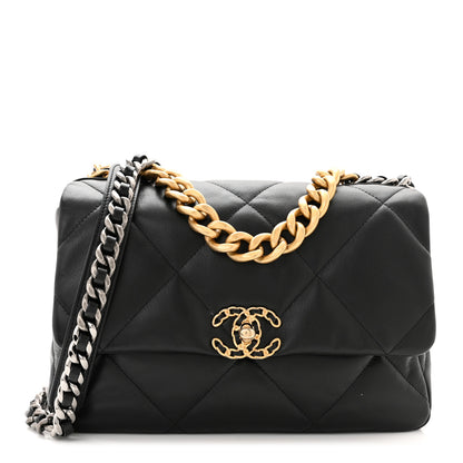 Chanel Lambskin Quilted Large Chanel 19 Flap Black 1 of 11