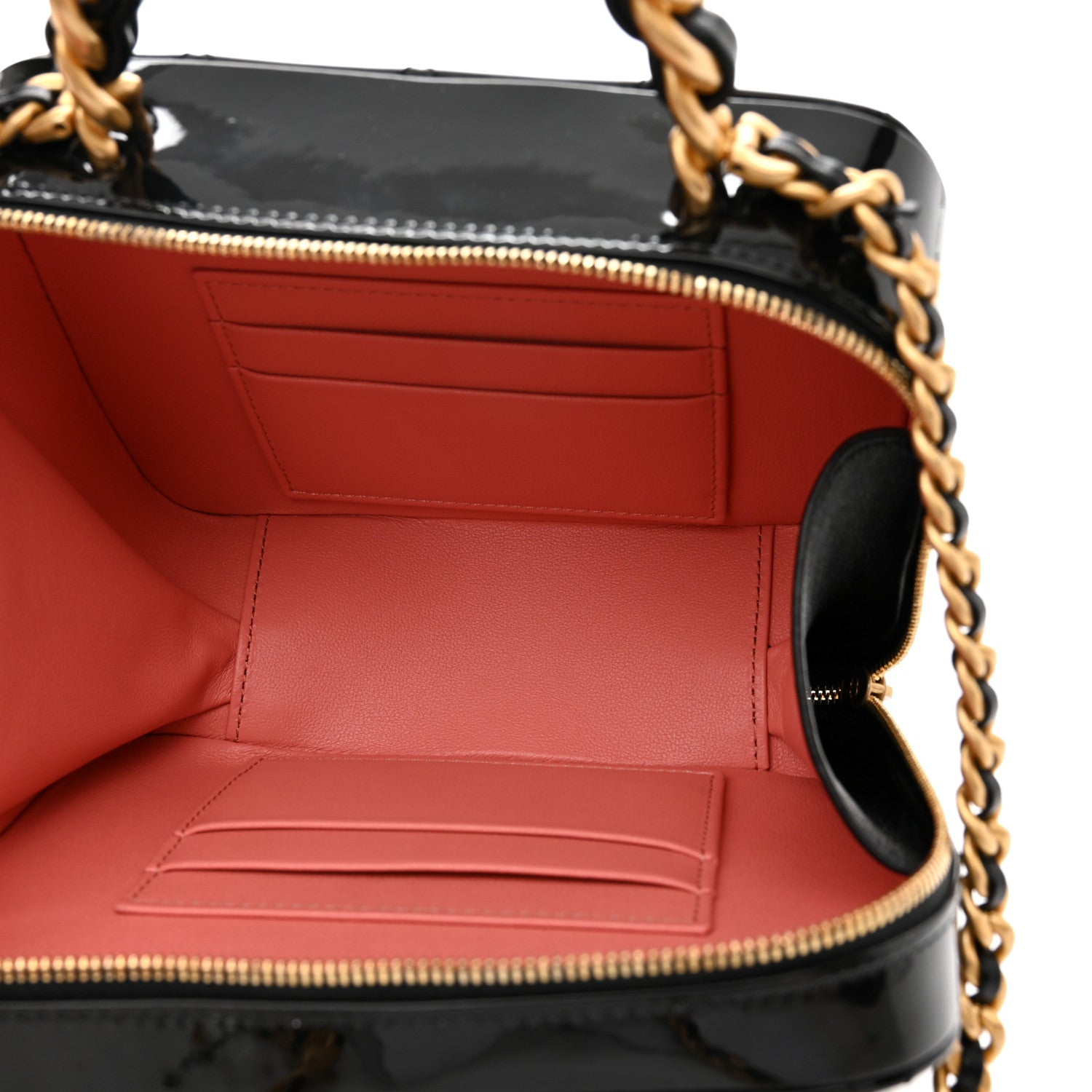 Chanel Patent Quilted Top Handle Small Vanity Case Black 4 of 9
