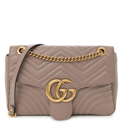 Gucci Calfskin Matelasse Medium GG Marmont Shoulder Bag Porcelain Rose 1 of 11