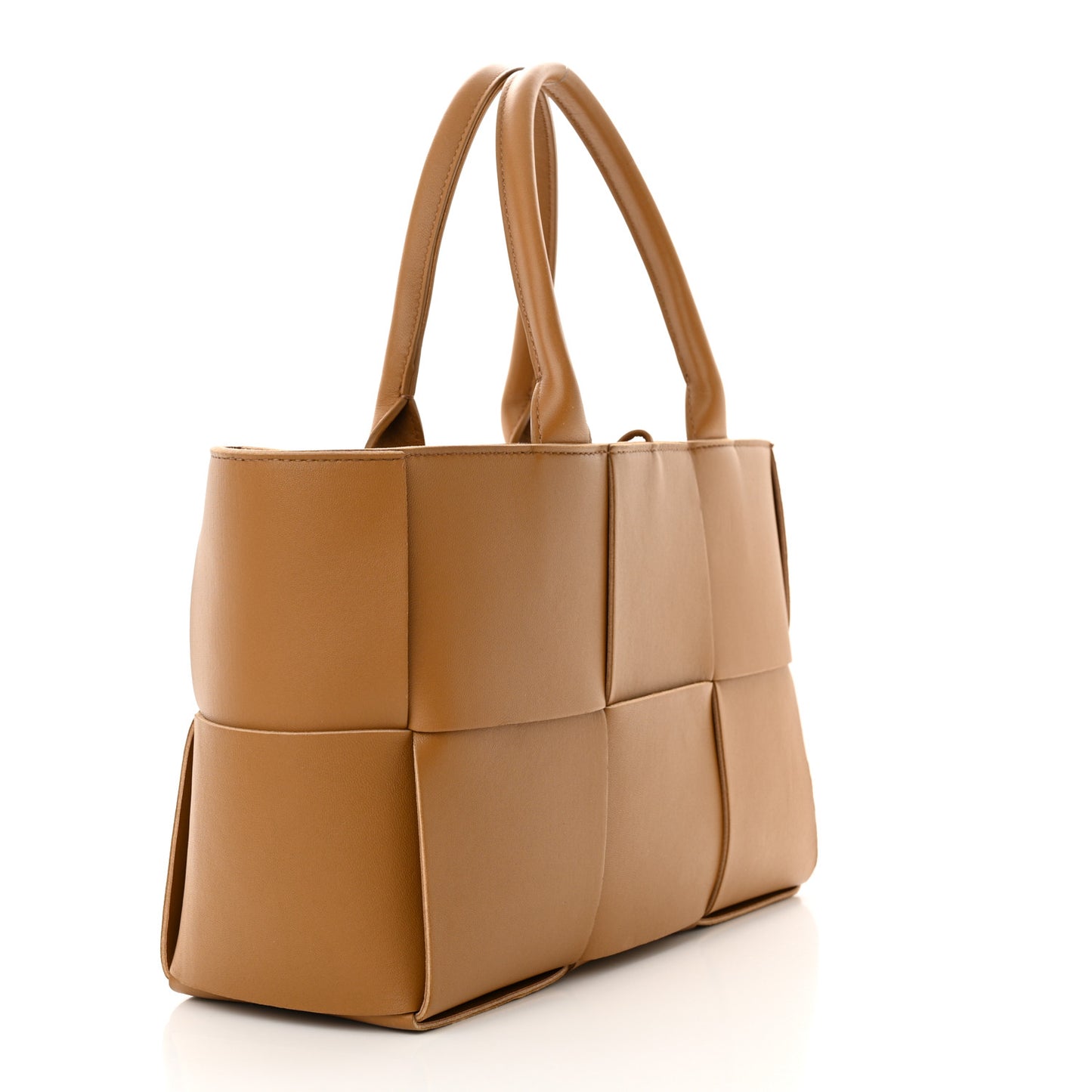 Nappa Maxi Intrecciato Small Arco Tote Caramel