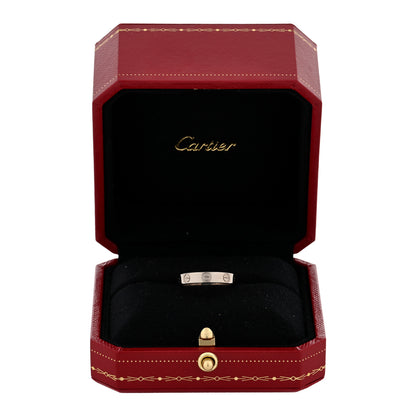 Cartier 18K White Gold 3.5mm LOVE Wedding Band Ring 50 5.25 5 of 5