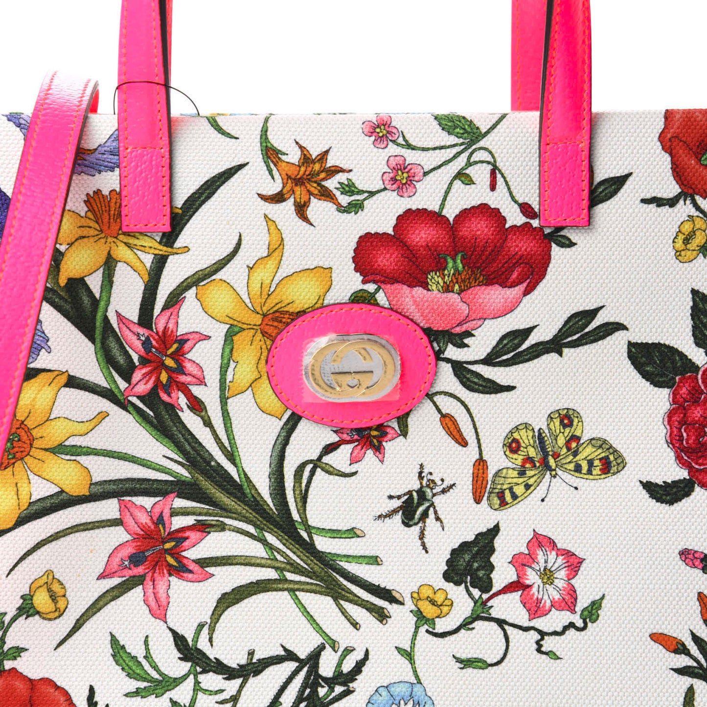Canvas Medium Flora Tote Fuchsia