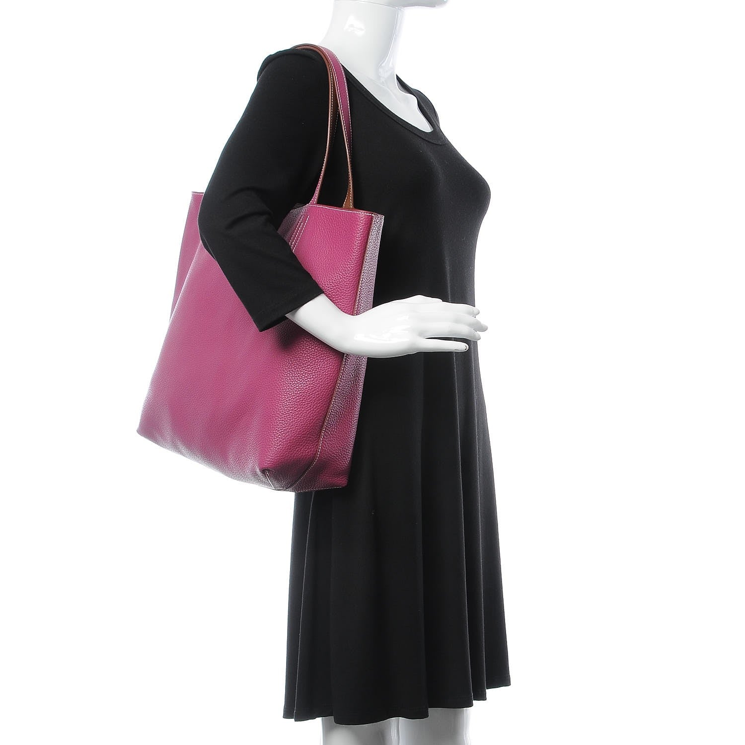 Hermes Taurillon Clemence Double Sens 36 Reversible Tote Marron Tosca 3 of 11