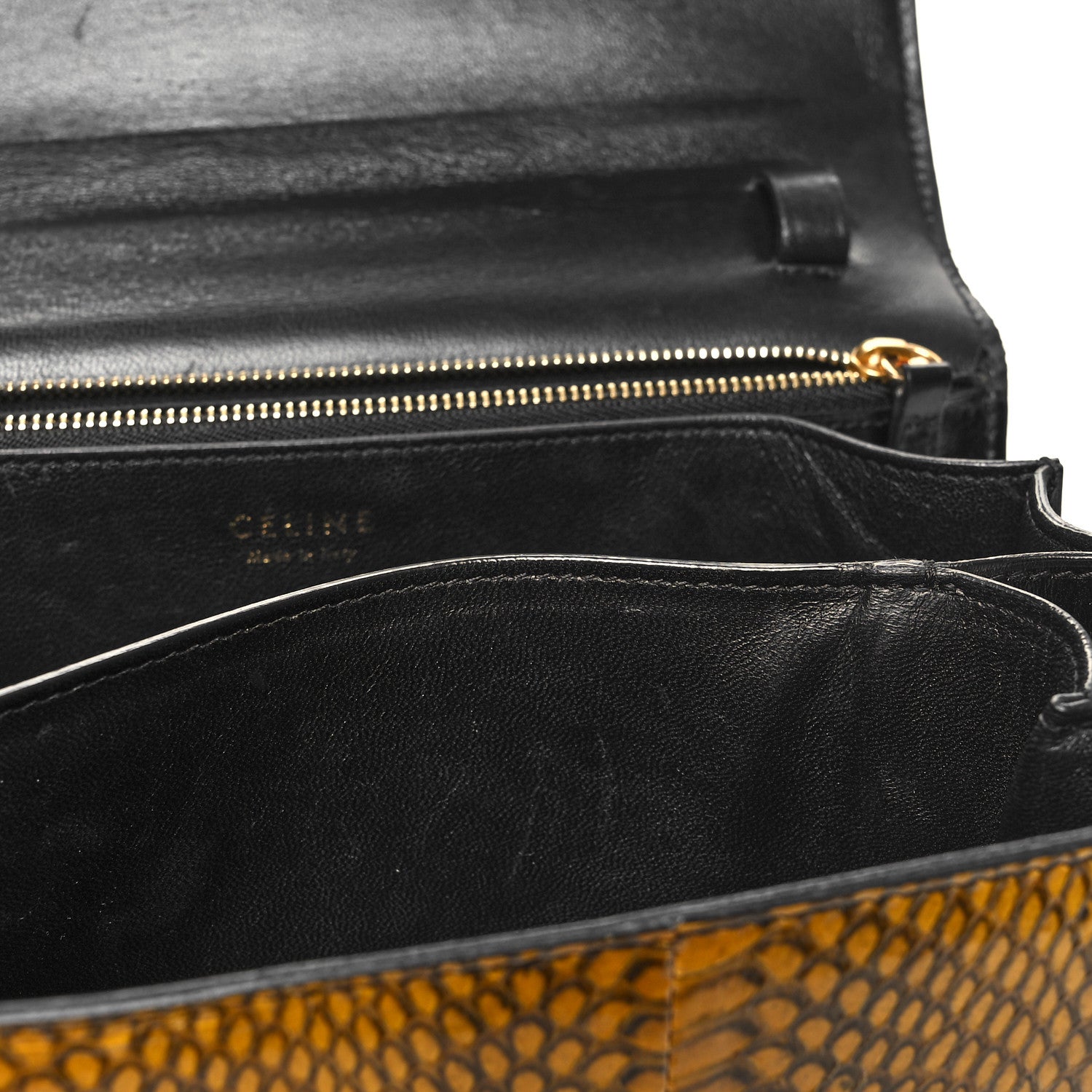 Celine Cobra Calfskin Medium Classic Box Flap Bag Yellow 9 of 10