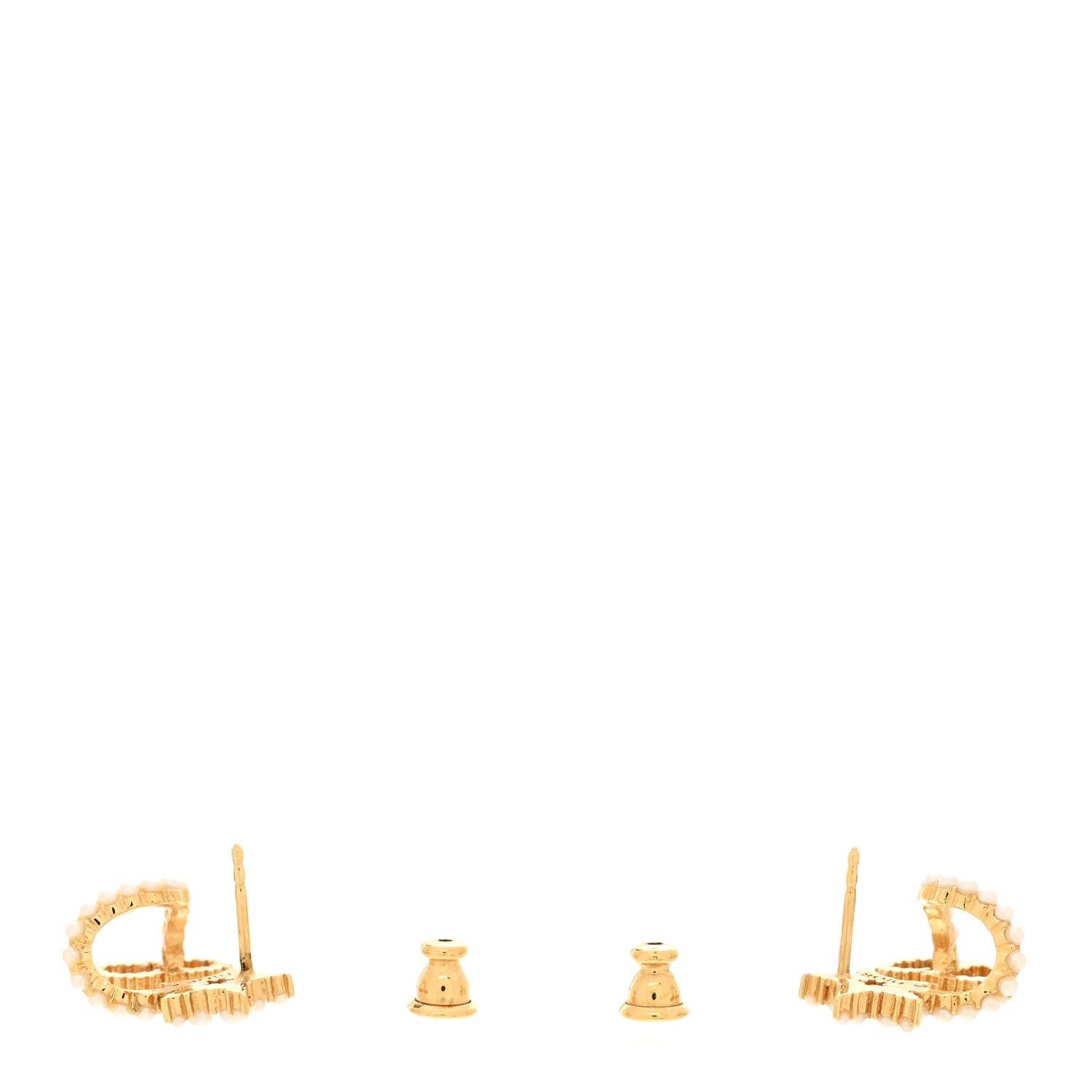 Christian Dior Pearl Clair D Lune Wrap Around Earrings Gold 3 of 4