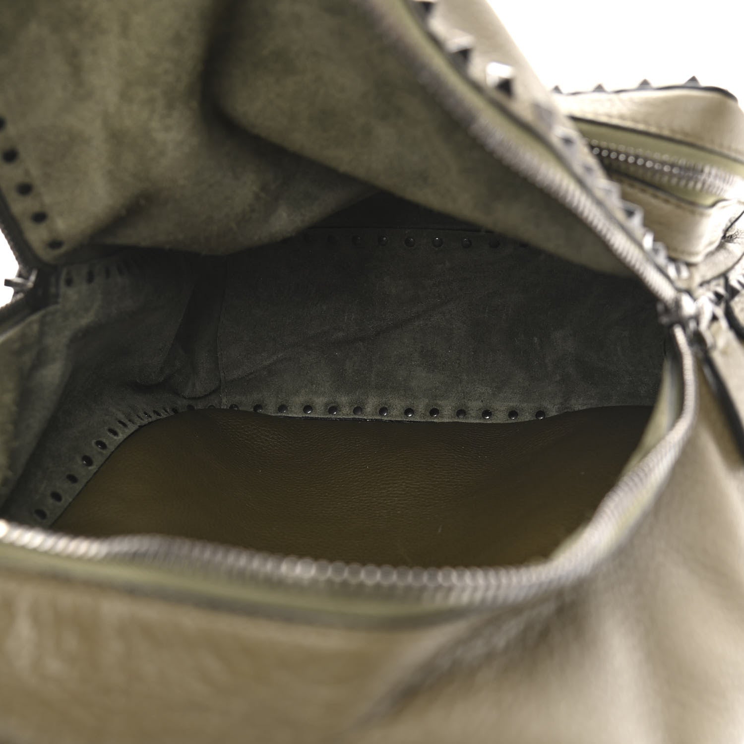 Valentino Garavani Grained Calfskin Medium Rockstud Backpack Army Green 5 of 18