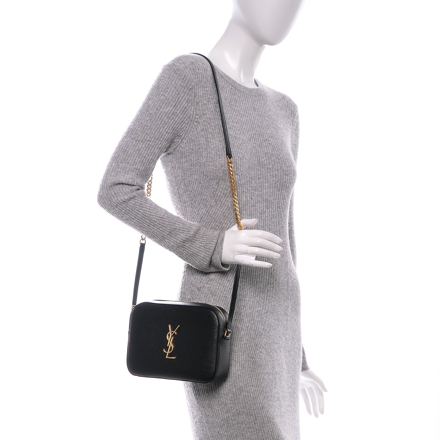 Grain De Poudre Medium Classic Monogram Camera Bag Black