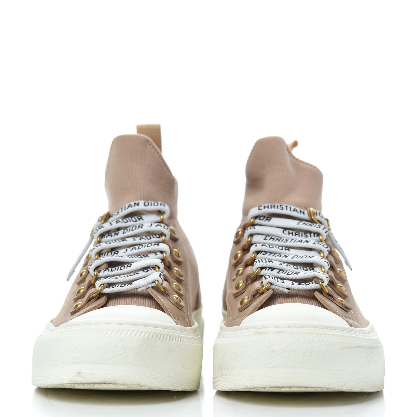 Technical Knit Womens Walk'n Dior High Top Sneakers 35.5 Nude