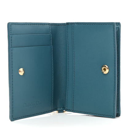 Christian Dior Lambskin Cannage Small Lady Dior Flap Card Holder Deep Ocean 5 of 9