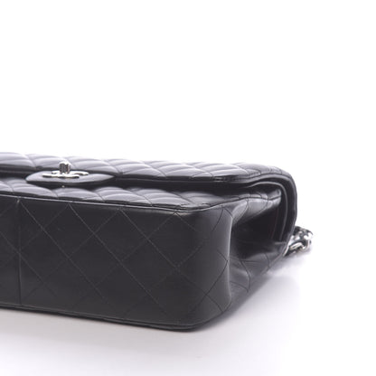 Chanel Lambskin Quilted Jumbo Double Flap Black 10 of 11
