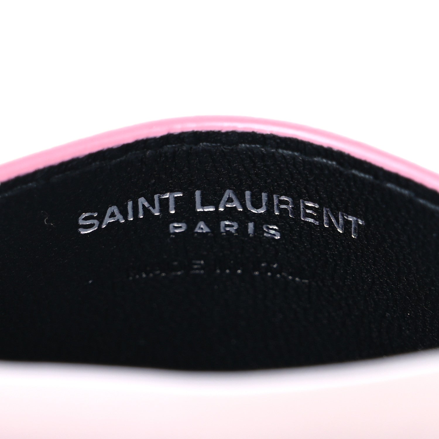Saint Laurent Metallic Calfskin Monogram Credit Card Case Pink 6 of 7