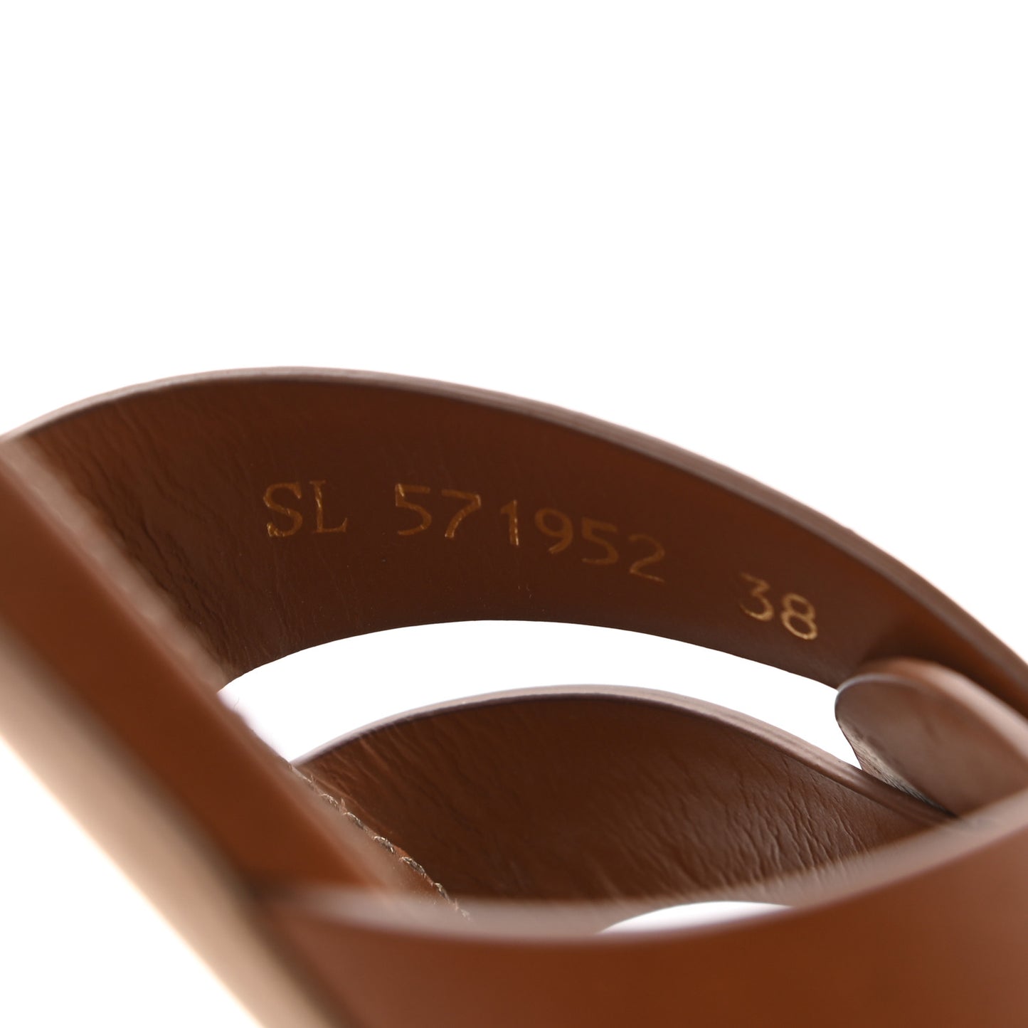 Calfskin Tribute 05 Slide Sandals 38 Amber