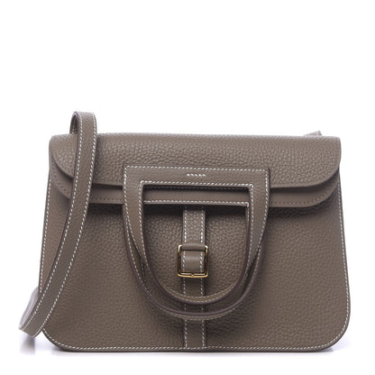 Hermes Taurillon Clemence Halzan 25 Etoupe 1 of 12