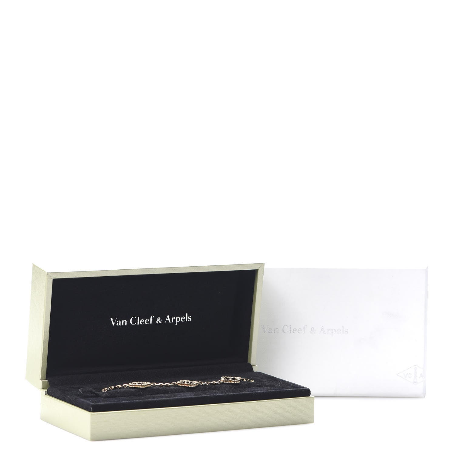 Van Cleef & Arpels 18K Yellow Gold Black Onyx 5 Motifs Vintage Alhambra Bracelet 7 of 7