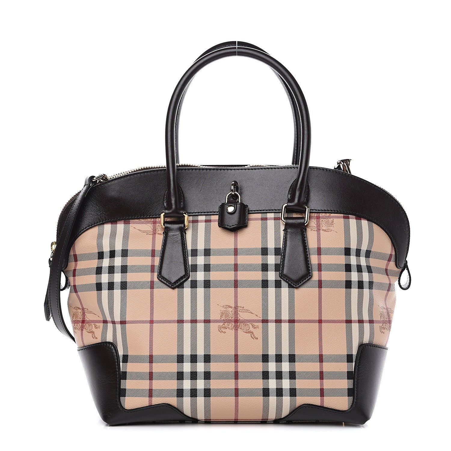 Burberry Haymarket Check Medium Primrose Tote Chocolate 1 of 12