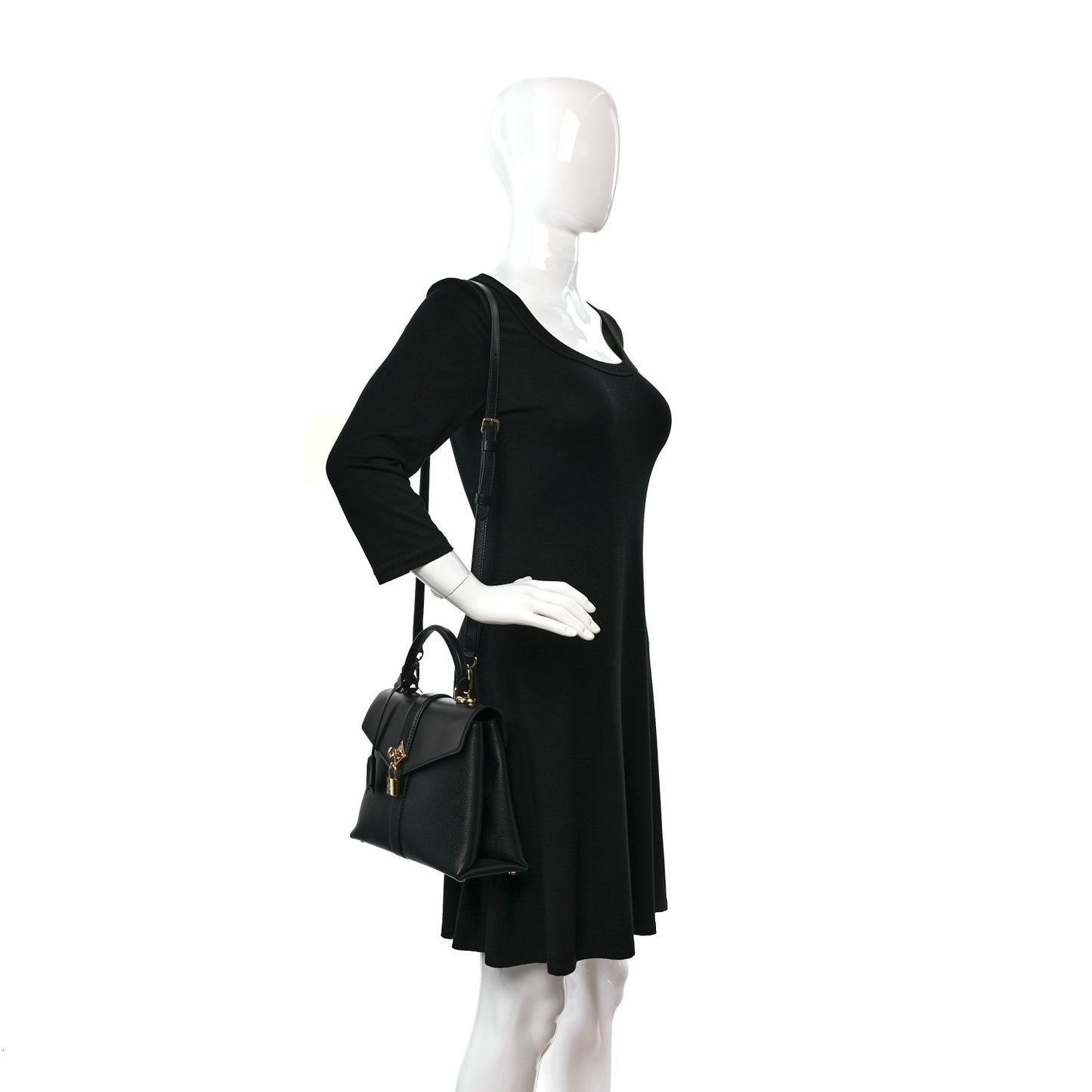 Grained Smooth Calfskin Rose Des Vents PM Black