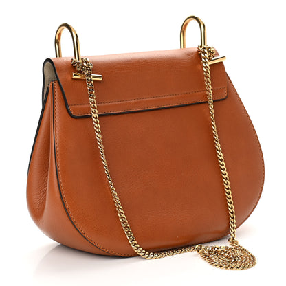 Chloe Calfskin Perforated Drew Shoulder Bag Caramel 2 of 8