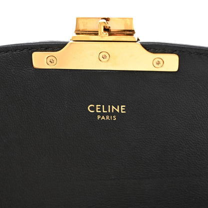 Celine Canvas Calfskin Triomphe Embroidered Teen Triomphe Bag Black 6 of 11