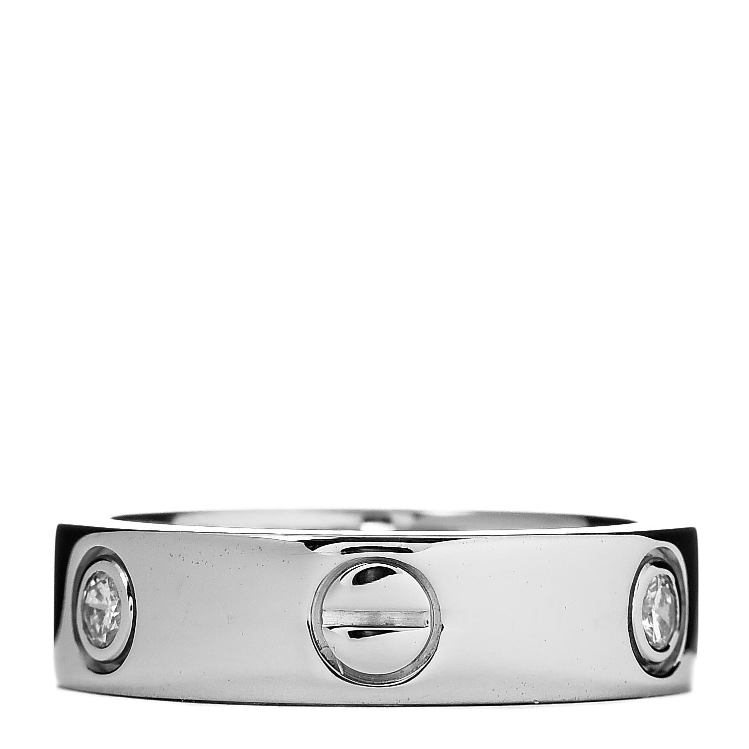 Cartier 18K White Gold 3 Diamond 5.5mm LOVE Ring 53 6.25 3 of 5