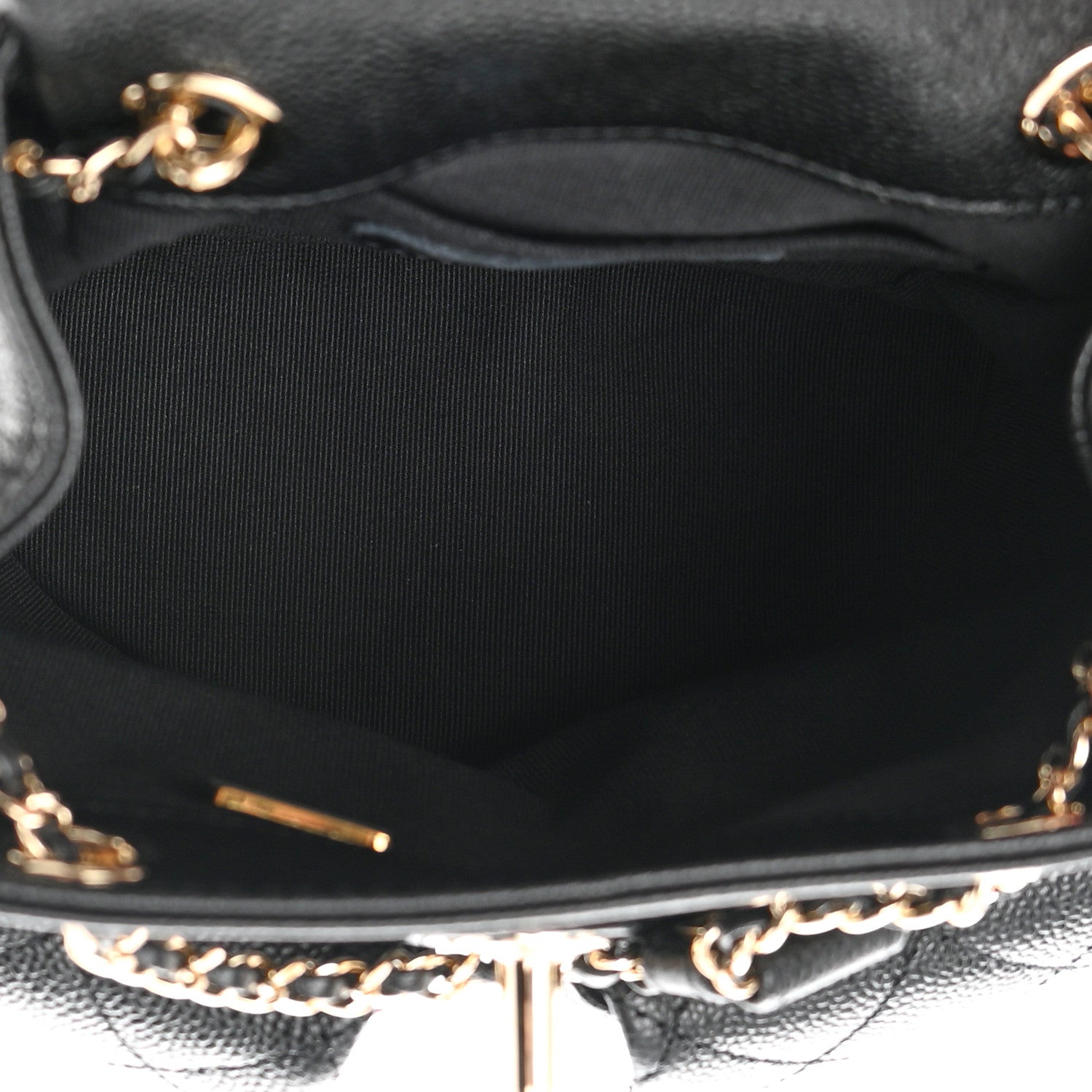 Chanel Shiny Caviar Quilted Small Duma Pockets Drawstring Backpack Black 5 of 12
