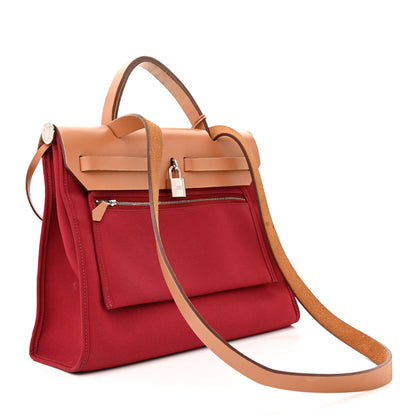 Hermes Vache Hunter Toile Herbag Zip 31 PM Rubis 3 of 15