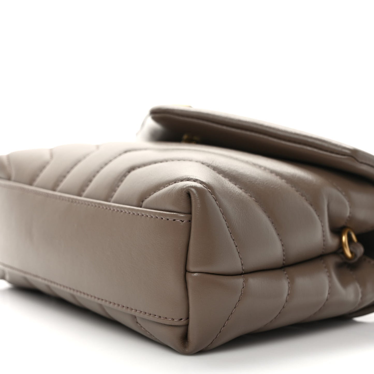 Calfskin Y Quilted Monogram Toy Loulou Crossbody Bag Taupe