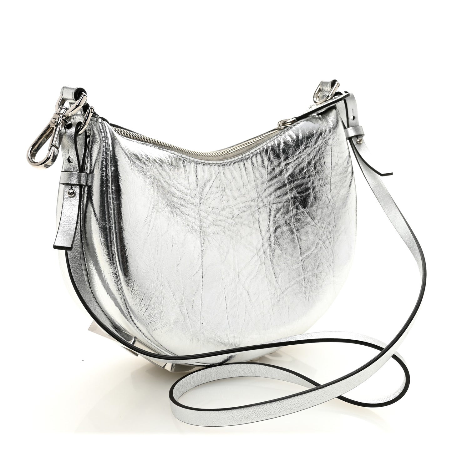 Rock Millenium Mini Fendigraphy Hobo Bag Argento