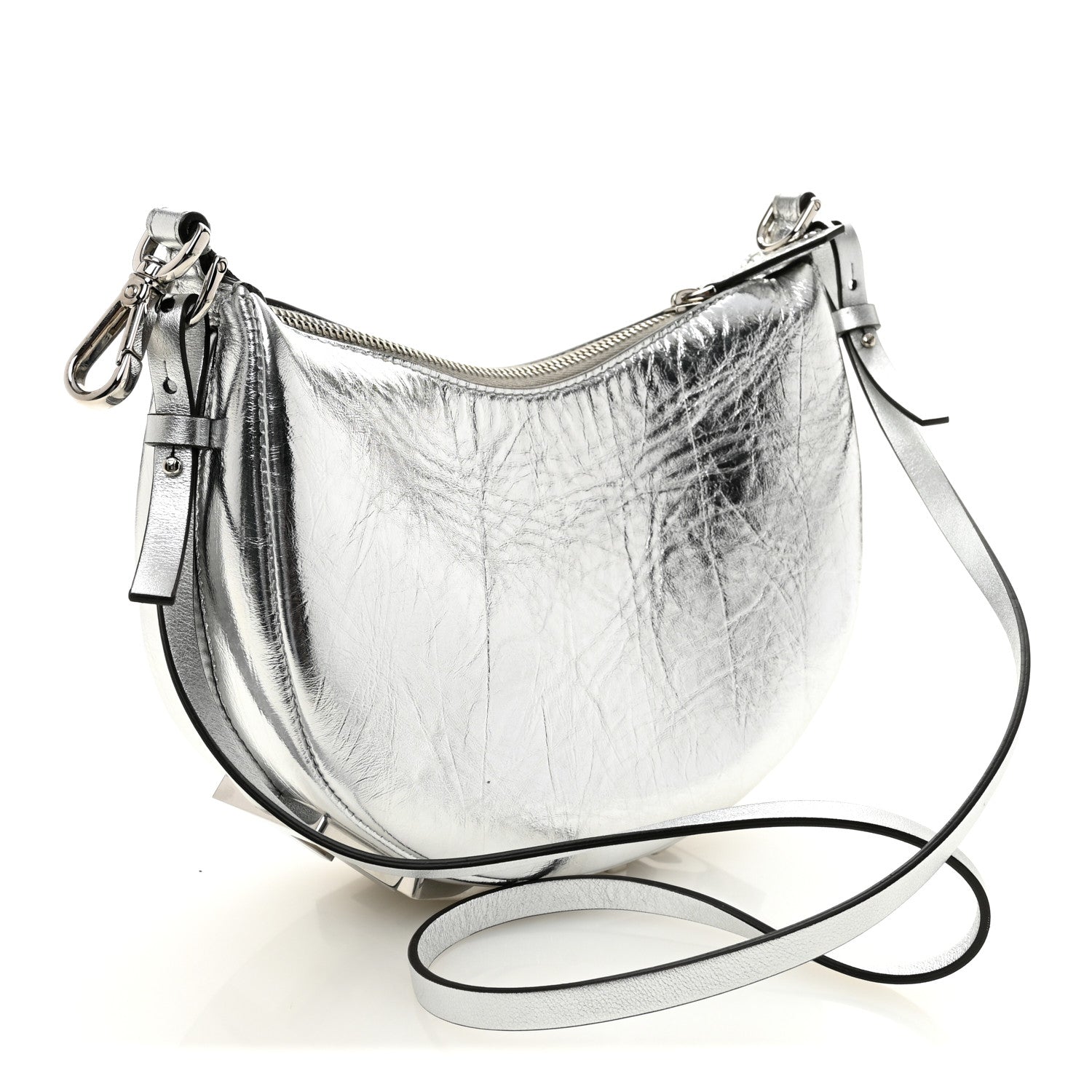 Fendi Rock Millenium Mini Fendigraphy Hobo Bag Argento 3 of 10