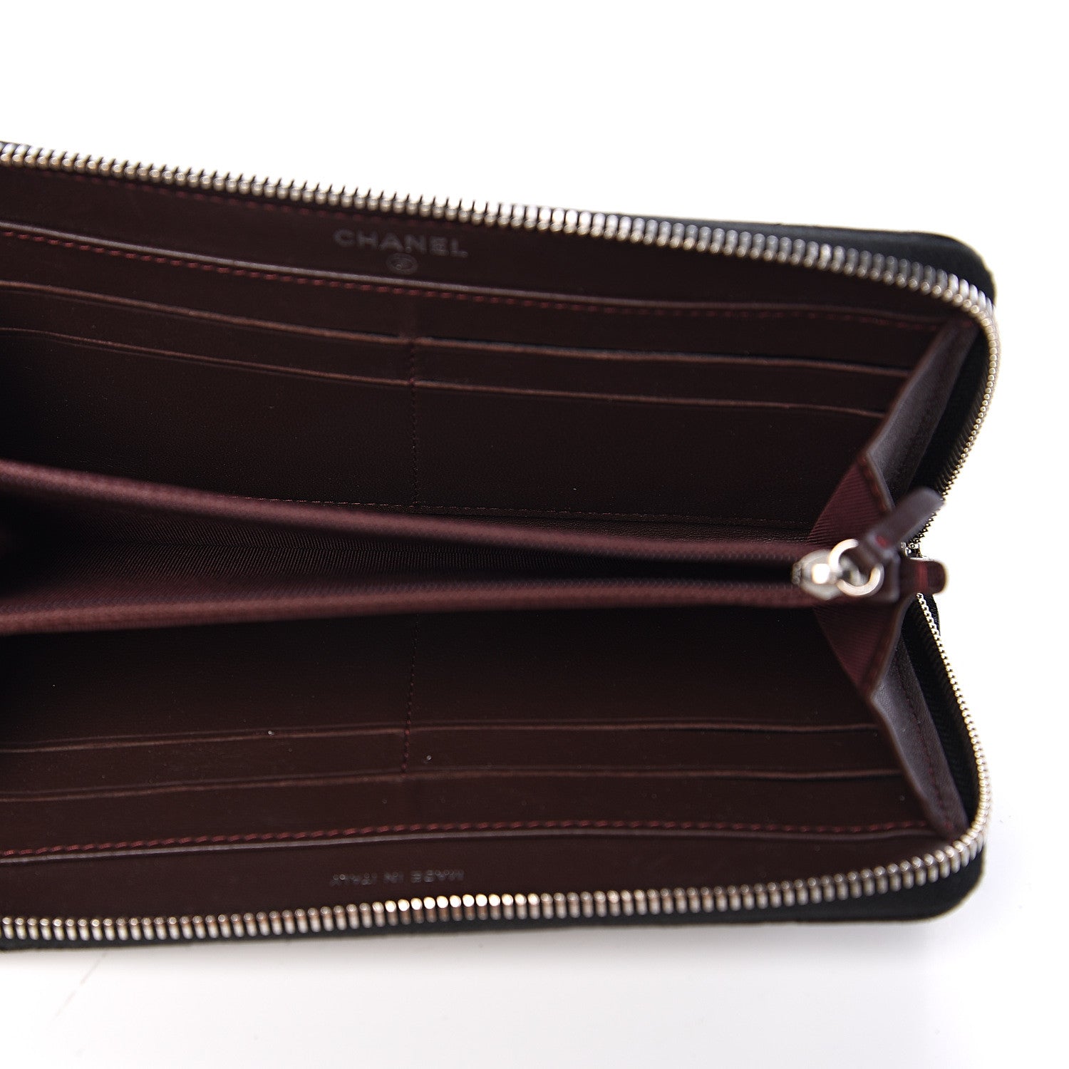 Chanel Lambskin Quilted Large Gusset Zip Around Wallet Black 4 of 7