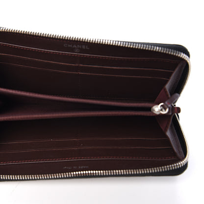 Chanel Lambskin Quilted Large Gusset Zip Around Wallet Black 4 of 7