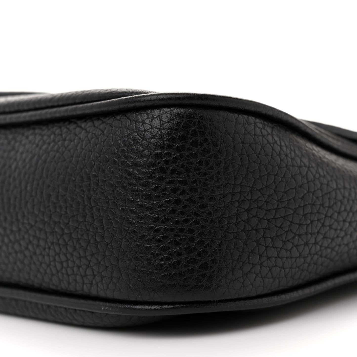 Pebbled Calfskin Medium Soho Flap Crossbody Black