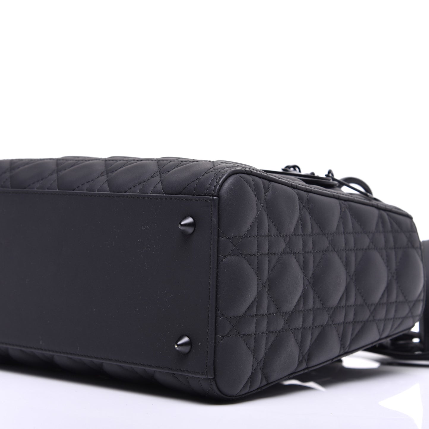 Ultra Matte Calfskin Cannage Medium Lady Dior Black