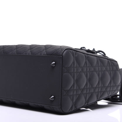 Christian Dior Ultra Matte Calfskin Cannage Medium Lady Dior Black 9 of 9