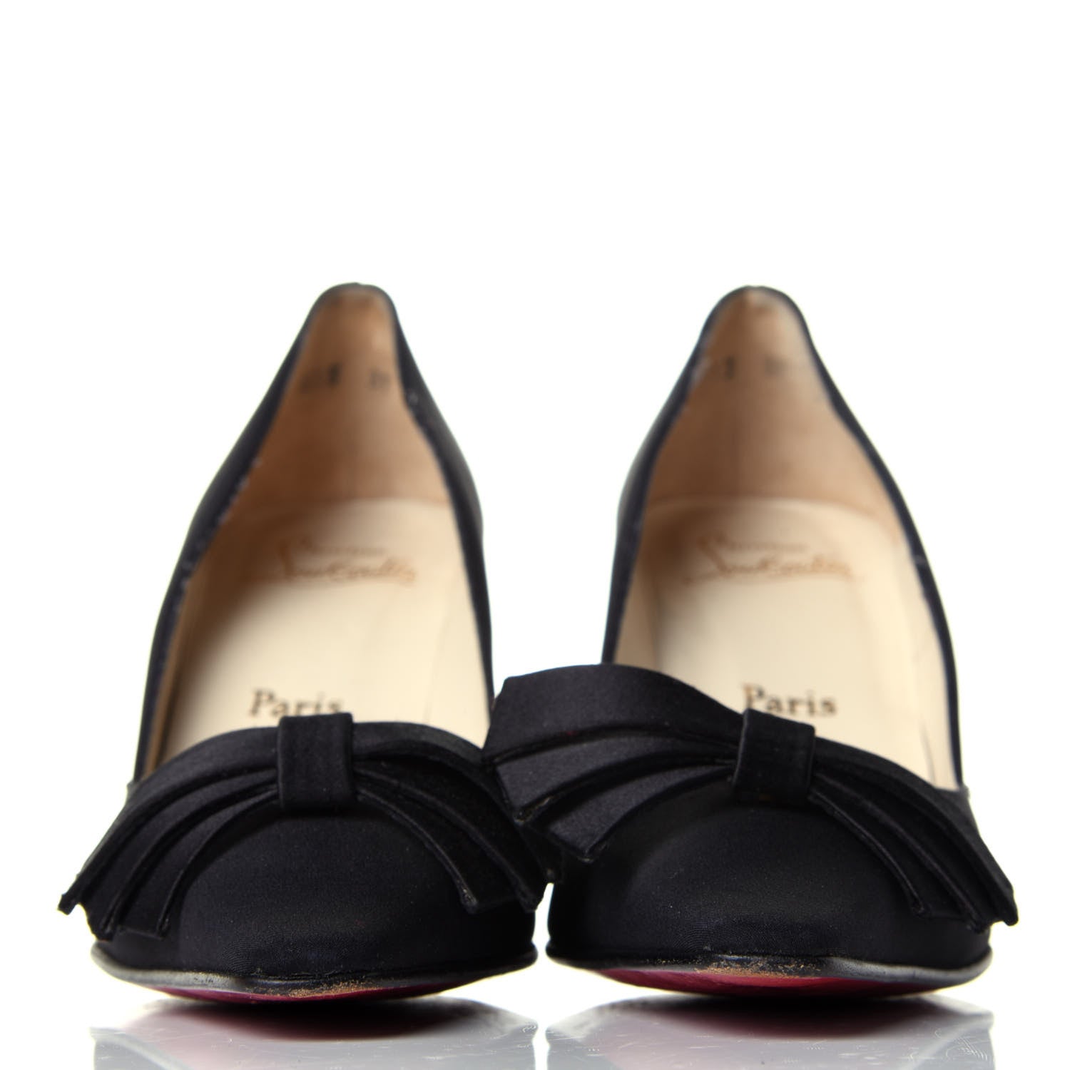 Christian Louboutin Satin Bow Pumps 37 Black 2 of 8