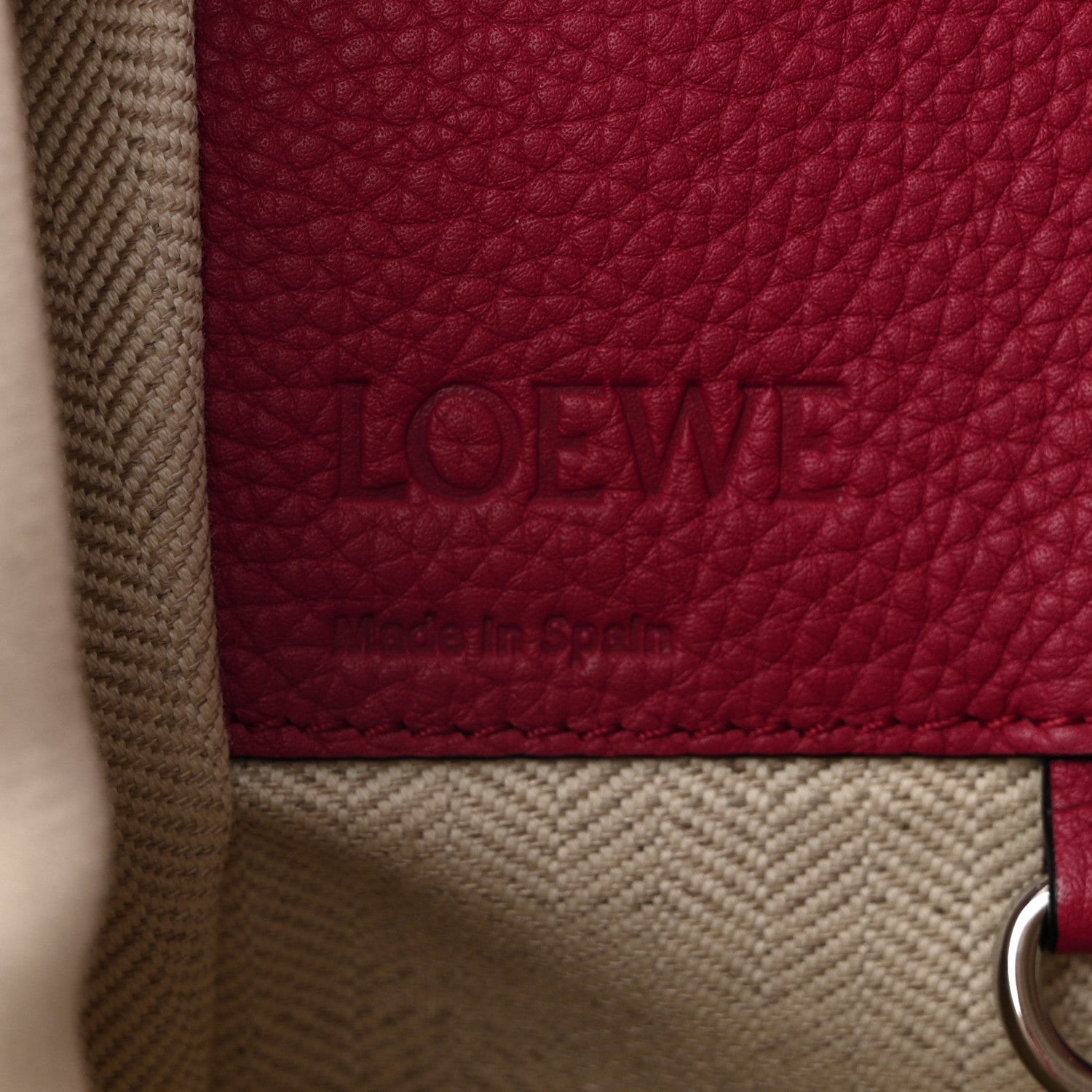 Loewe Grained Calfskin Small Hammock Shoulder Bag Raspberry 6 of 10