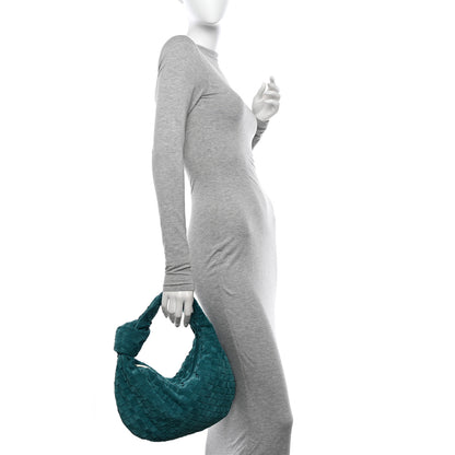 Bottega Veneta Suede Intrecciato Teen Jodie Hobo Petroleum Blue 2 of 10