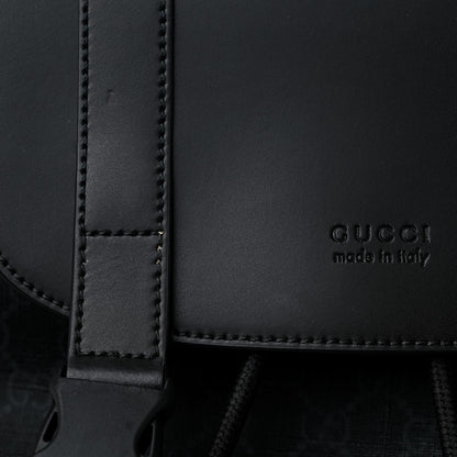 Gucci Soft GG Supreme Monogram Appia Calfskin Web Double Buckle Backpack Black 11 of 11