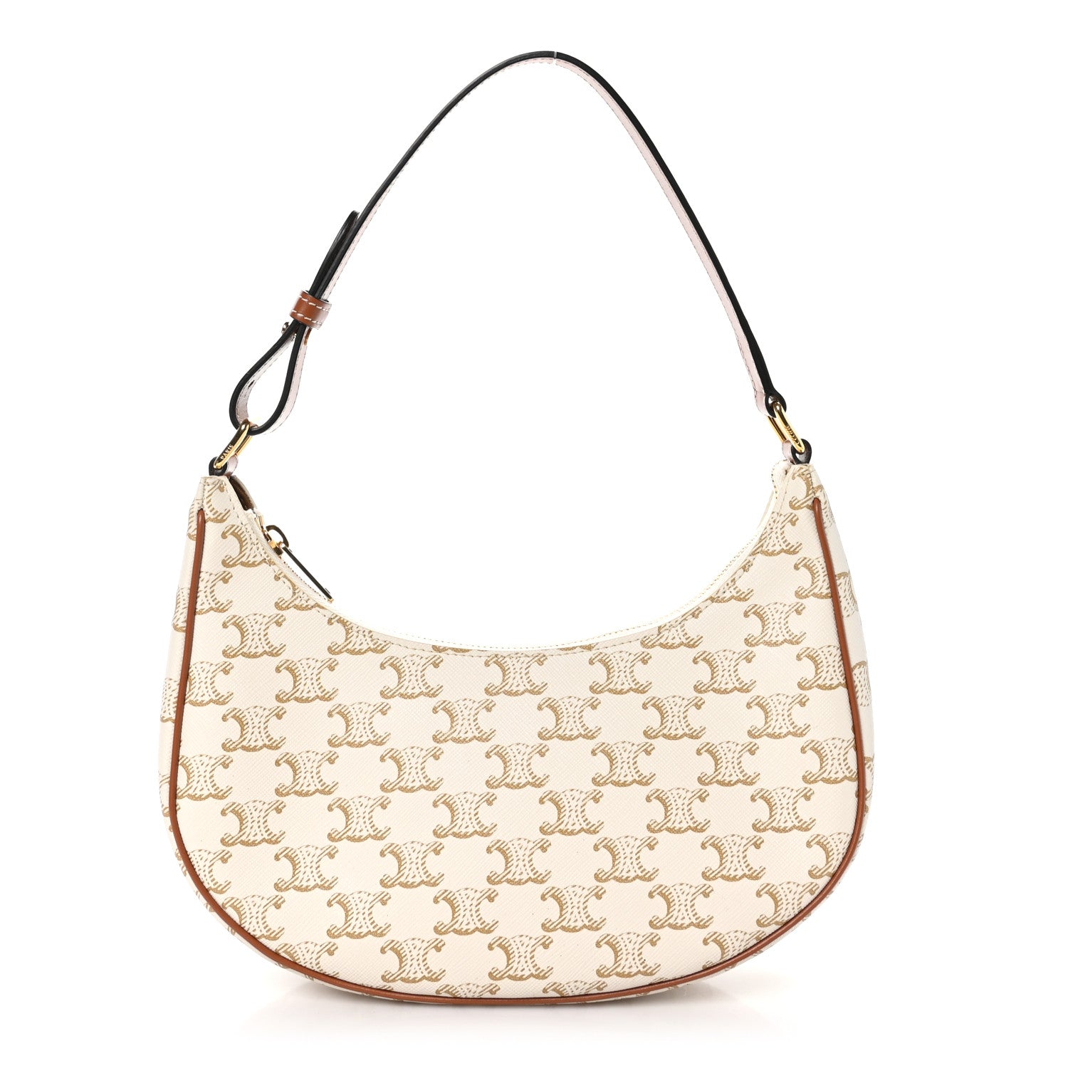 Celine Canvas Calfskin Ava Triomphe Shoulder Bag White 1 of 11