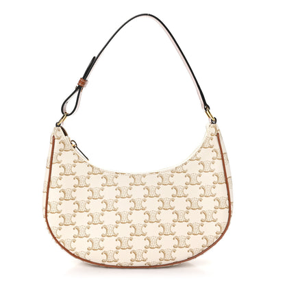 Celine Canvas Calfskin Ava Triomphe Shoulder Bag White 1 of 11