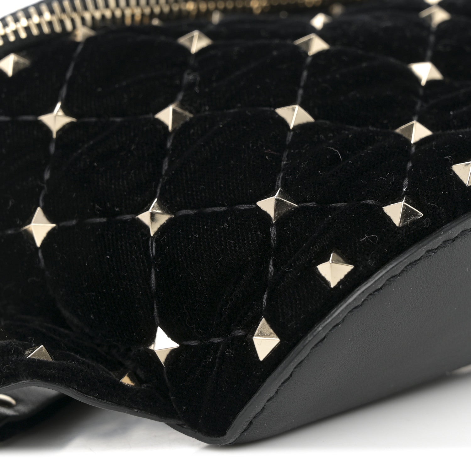 Valentino Garavani Velvet Rockstud Spike Belt Bag 85 34 Black 20 of 25