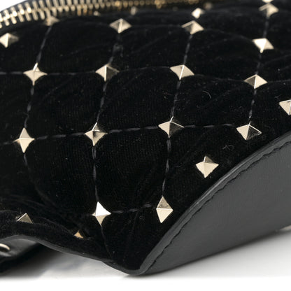 Valentino Garavani Velvet Rockstud Spike Belt Bag 85 34 Black 20 of 25